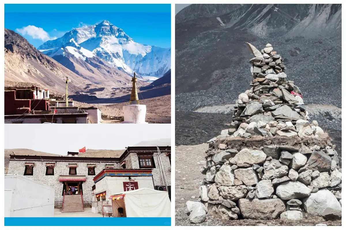 White Stupas and Mani Stone Piles